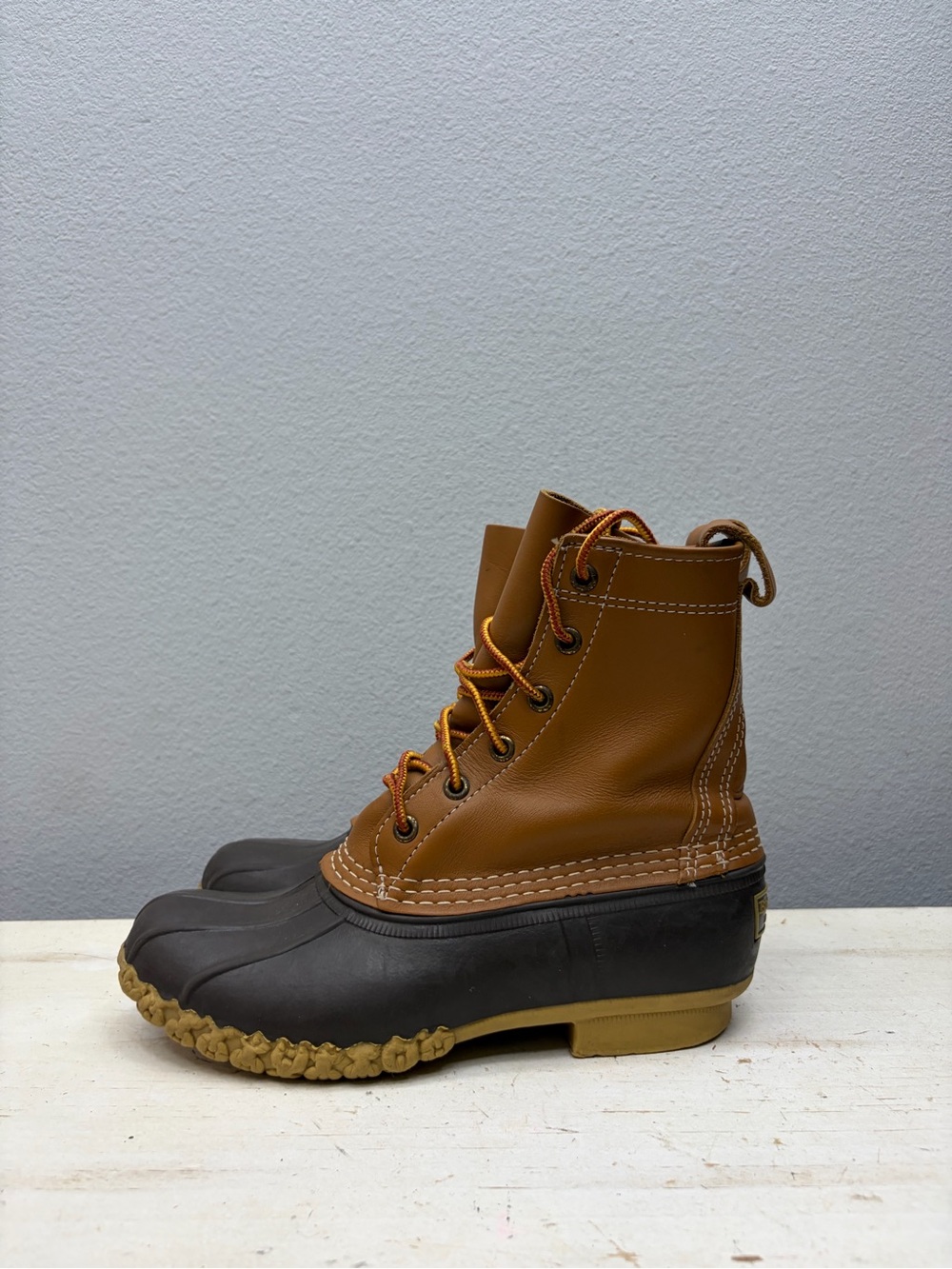 L.L. Bean Brown Rubber Duck Boots Size 6